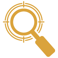 large magnifying glass icon in grey